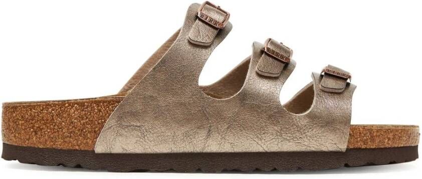 BIRKENSTOCK Slippers Dames Florida Bs Maat: 38 Materiaal: Leatherlook Kleur: Bronskleurig - Foto 3
