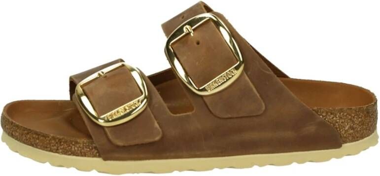 Birkenstock ssandalen Arizona Big Buckle Natural Leather Oiled Etroit Bruin - Foto 15