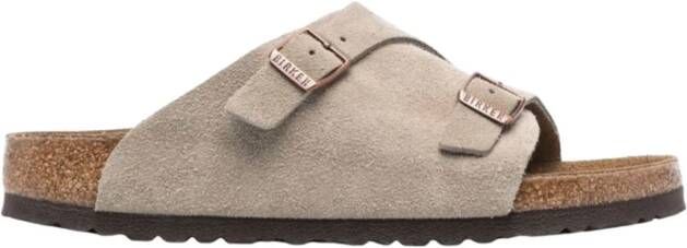 Birkenstock Comfortabele Suède Zurich Sandalen Beige Dames