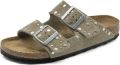 Birkenstock Low-Top Sneakers Sandale Arizona Rivet Border aus Veloursleder in taupe - Bruin