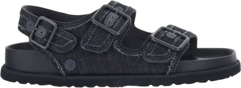 Birkenstock Dark Wash Denim Sandalen Black Heren