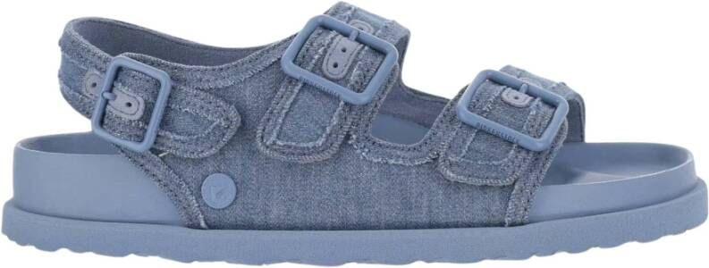 Birkenstock Denim Sandalen met Lederen Trim Verstelbaar Blue Heren