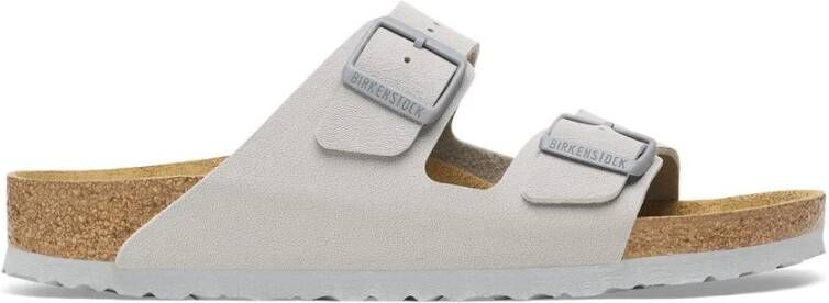 Birkenstock Antiek Wit Suède Leren Sliders White Heren