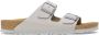 Birkenstock Antiek Wit Suède Leren Sliders White Heren - Thumbnail 2