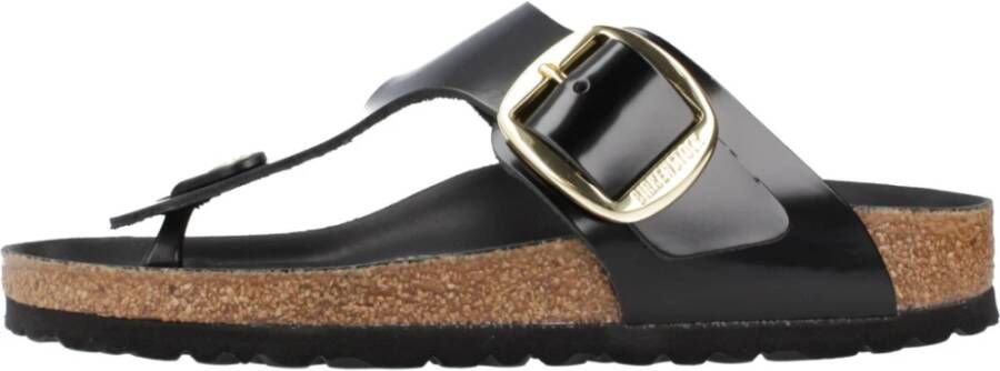 Birkenstock Gizeh Big Buckle slides Zwart Dames