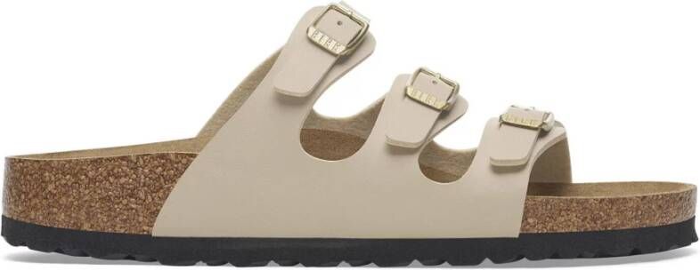 Birkenstock FLORIDA SANDCASTLE BF Dames slippers Wit beige - Foto 4