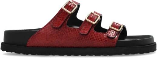 Birkenstock Florida Sandalen met Voering Red Dames