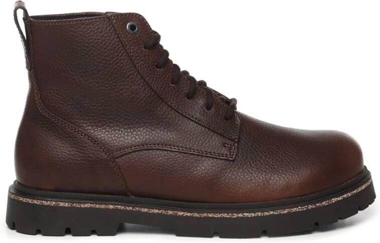 Birkenstock Geëmbosseerd Leer Bruine Laarzen Chocolade