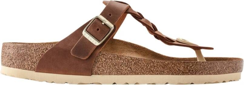 Birkenstock Geolied leren damessandalen Brown Dames
