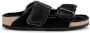 Birkenstock Arizona Shearling Veloursleder Suede Narrow Pantoffels Black - Thumbnail 2