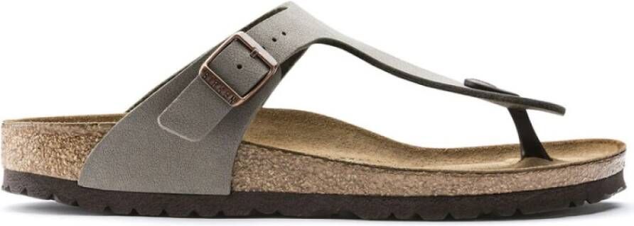 Birkenstock Platte sandalen Gizeh Nobuck Birko-Flor Regular Stone - Foto 9