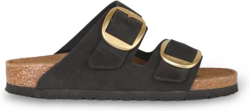 Birkenstock Slippers Arizona Big Buckle LENB Black (gold)