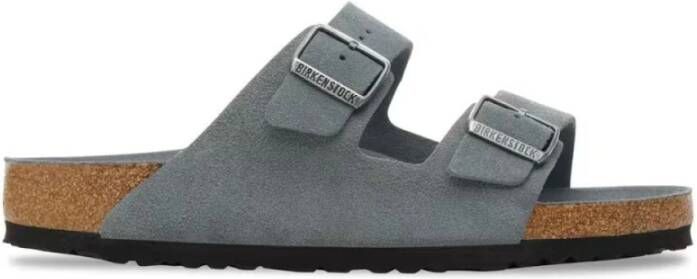 Birkenstock Grijze Suède Dubbele Gesp Sandaal - Foto 1