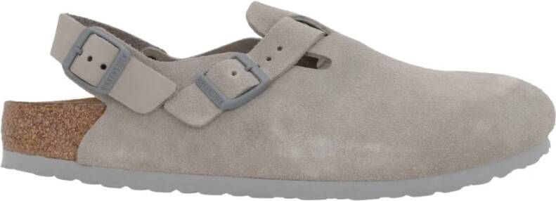 Birkenstock Grijze Suède Hak Slingback Sandaal Gray Heren