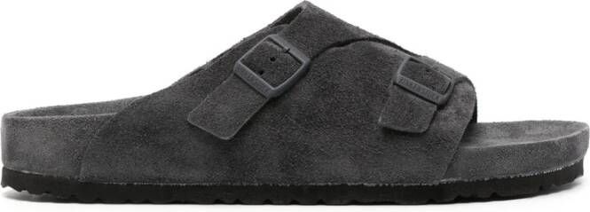 Birkenstock Grijze suède sandalen met gesp