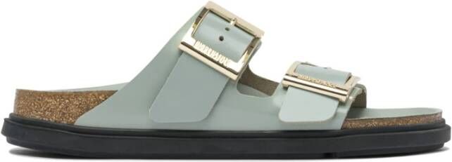 Birkenstock Groene Leren Sandalen voor Vrouwen