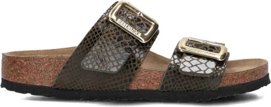 BIRKENSTOCK Slippers Dames Sydney Cushion Maat: 38 Materiaal: Leatherlook Kleur: Groen