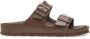 Birkenstock Chocoladebruine Dubbele Band Sandalen Brown Unisex - Thumbnail 17