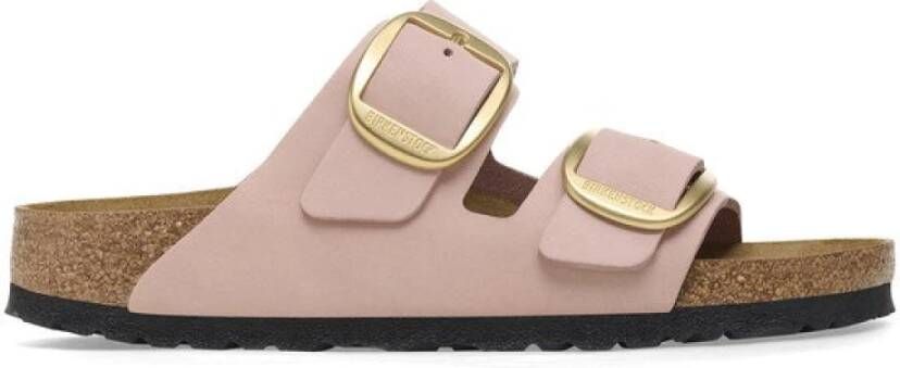 Birkenstock Klassieke Big Buckle Nubuck Leren Sandaal Pink Dames