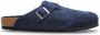 Birkenstock Boston Suede Shearling Sandalen Regular blauw - Thumbnail 1