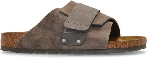 Birkenstock Kyoto Nubuck Leather Suede Sandalen Narrow bruin