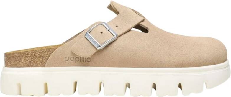 Birkenstock Leren Mules Beige Dames