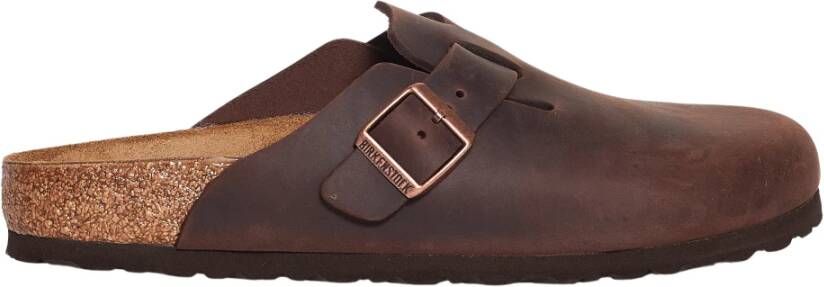 Birkenstock Leren Sabots Brown Dames
