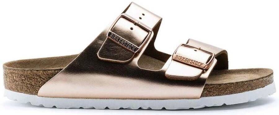 Birkenstock Slippers ARIZONA SFB in smalle schoenwijdte metallic-look met soft-voetbed - Foto 5