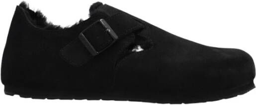Birkenstock London Shearling suède schoenen Black Dames