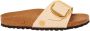 Birkenstock Madrid Big Buckle Women Canvas Eggshell Narrow Slippers - Thumbnail 1