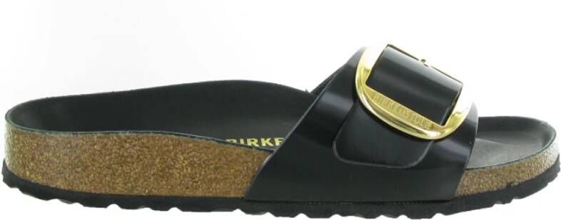 Birkenstock Low-Top Sneakers Sandale Madrid Big Buckle Natural Leather in zwart - Foto 3