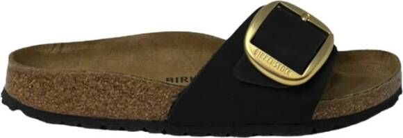 Birkenstock Madrid Big Buckle Sliders Zwart Dames