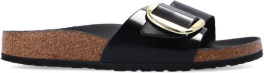 Birkenstock Madrid Big Buckle slides Black Dames