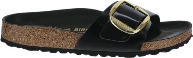 Birkenstock Madrid Narrow Big Buckle Natural Leather Patent High Shine Black - Foto 5