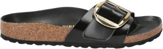 Birkenstock Madrid Lederen Sandalen met Anatomisch Voetbed Black Dames