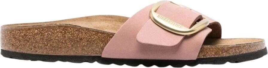 Birkenstock Madrid Roze Leren Sliders Roze Dames