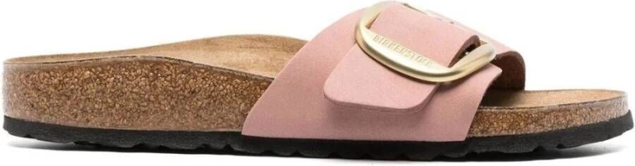 Birkenstock Madrid Roze Leren Slippers Pink Dames