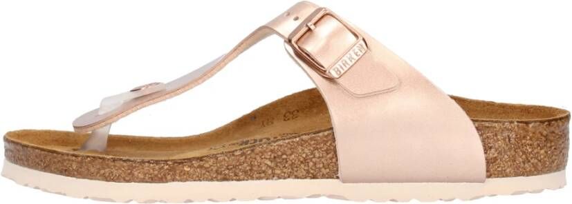 Birkenstock Metallic Gizeh Stijl Slippers Pink Dames