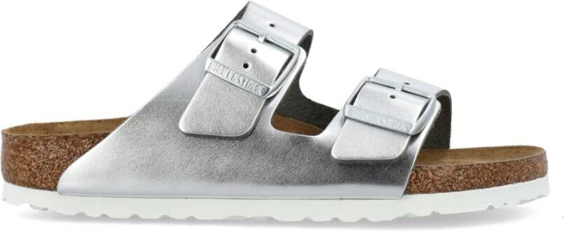 Birkenstock Arizona Dames Slippers Metallic Silver Narrow fit | Zilver | Leer - Foto 8