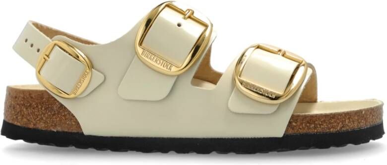 Birkenstock Verstelbare Beige Sandalen met Metalen Gespen