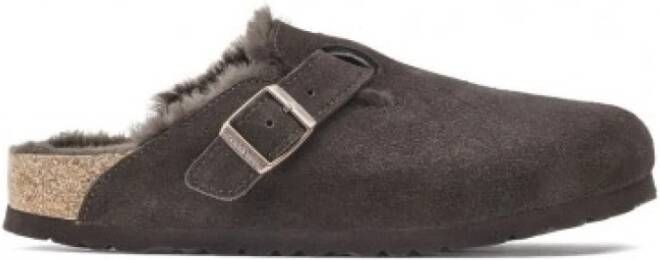 Birkenstock Boston Wool Borrego Mocha Shoes Grijs Heren