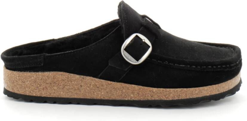 Birkenstock Sandalen Black Buckley Shearling Suede Slip-On Shoes in zwart - Foto 2