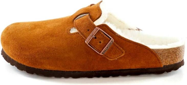 Birkenstock BOSTON SHEARLING SUEDE LEATHER Dames pantoffelsHeren pantoffels Cognac - Foto 20