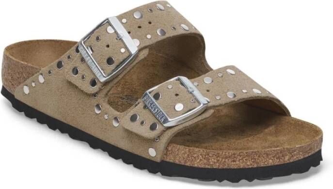 BIRKENSTOCK Teenslippers Dames Arizona Rivet Border Maat: 36 Materiaal: Suède Kleur: Beige - Foto 4