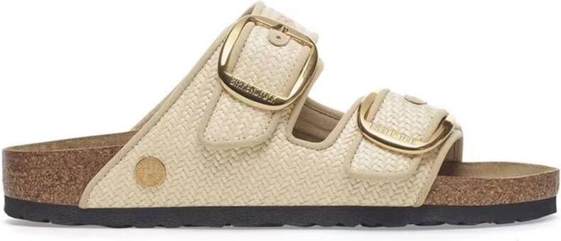 Birkenstock Natuurlijke Big Buckle Raffia Sandalen