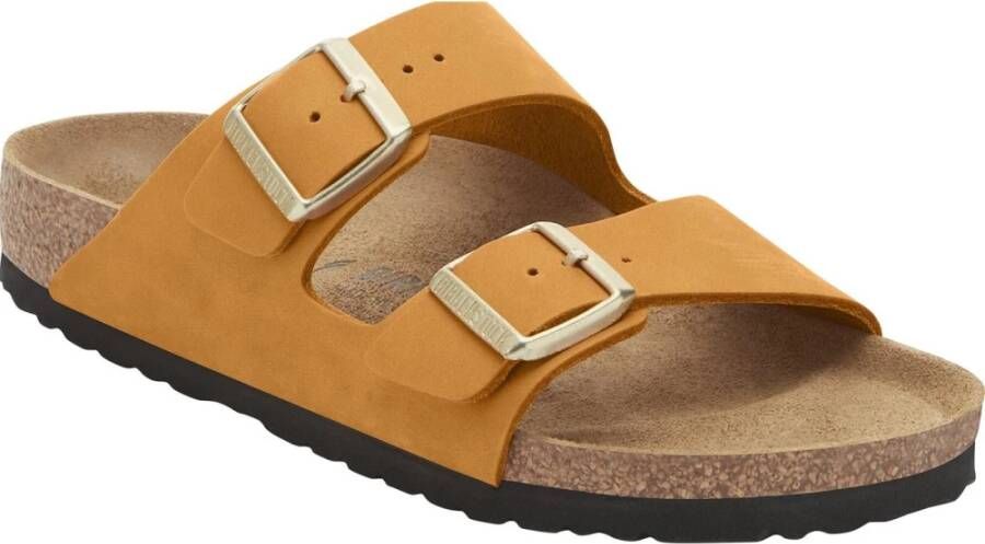 Birkenstock Nubuck Leder Slippers Orange Dames