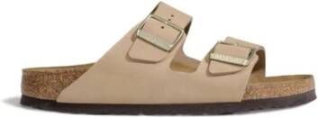 Birkenstock Verstelbare Logo Sandalen Rubberen Zool Beige
