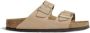 Birkenstock Verstelbare Logo Sandalen Rubberen Zool Beige - Thumbnail 1
