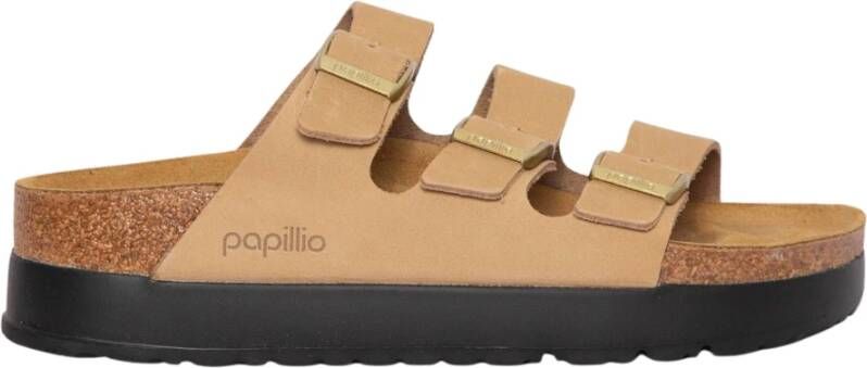 Birkenstock Nubuk Platform Sandalen in Sandcastle