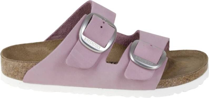 Birkenstock "Platte Leren Sandalen" Roze Dames